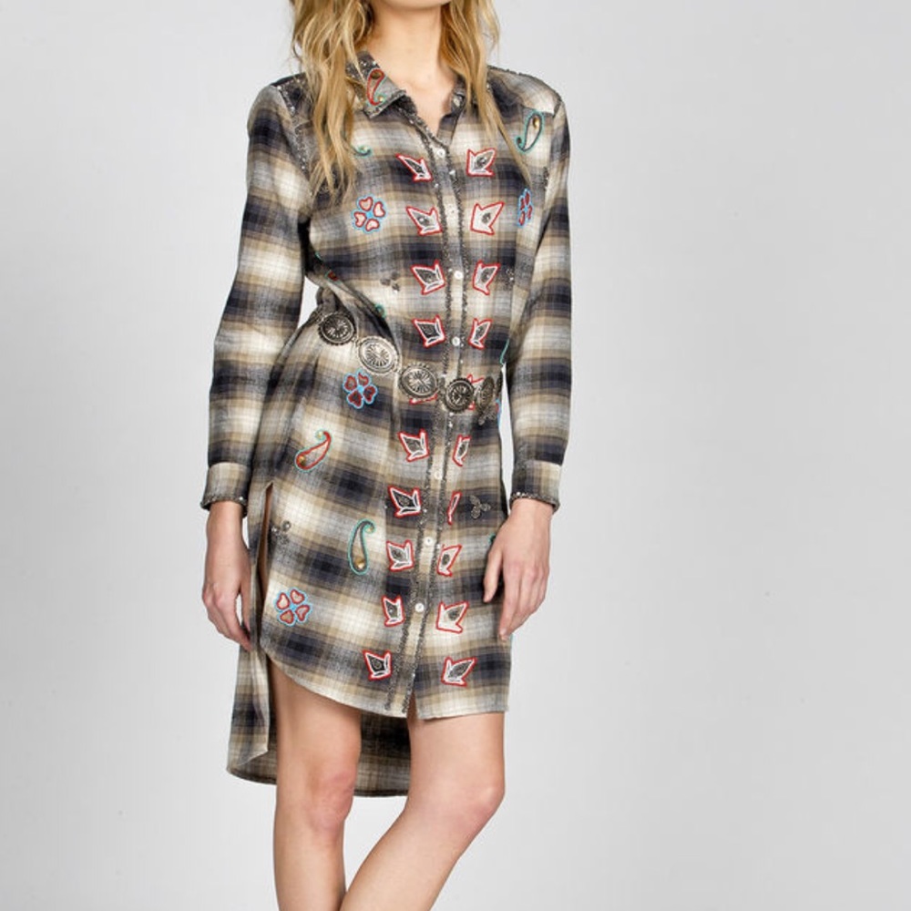 Miss Me Vintage flannel button down dress